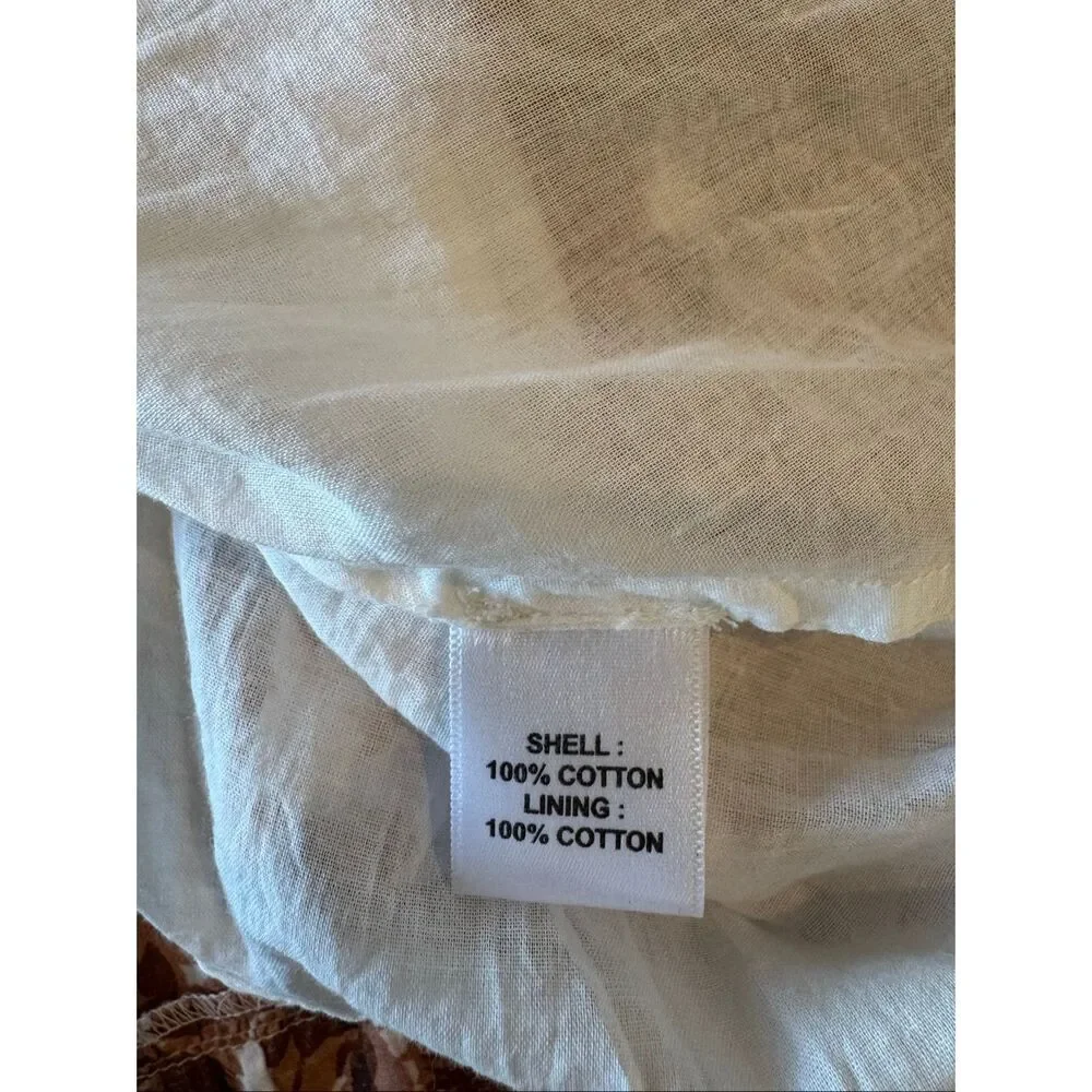 Mille Kiara Dress Small Brown Floral Tie Shoulder Tiered Ruffle Square Neck Boho - Picture 9 of 9